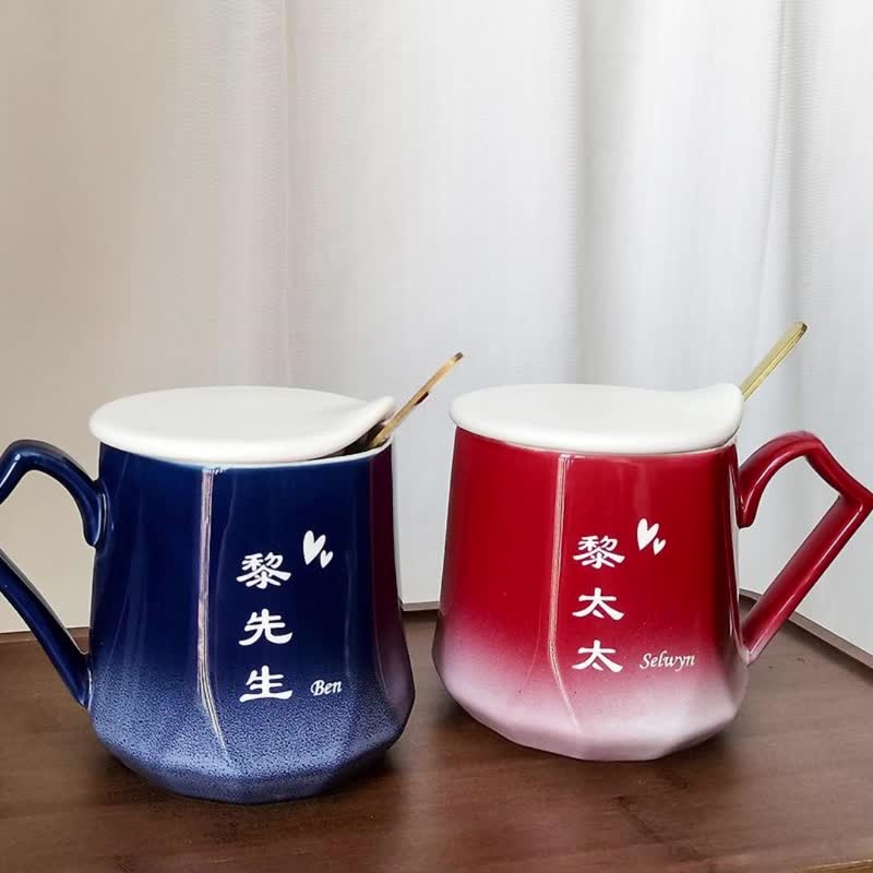 [Customized] Mug Couple Pairing Cup Ceramic Mug Wedding Gift Anniversary Gift Cute Pairing Cup Gift Box - Mugs - Pottery 