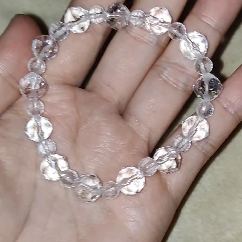 [Customized products] —Starcut series—Brazilian 10mm white crystal natural crystal - Bracelets - Crystal White