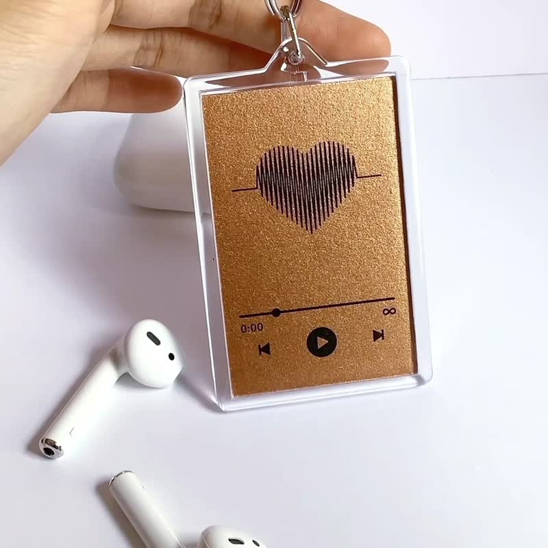 【DIY歌曲照片】情侶禮物一對優惠 音樂播放器鑰匙圈 掃碼聽歌 - 鑰匙圈/鑰匙包 - 壓克力 