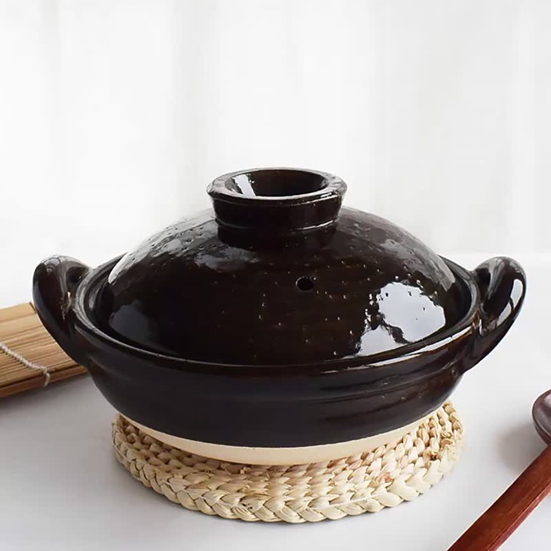 Japan's Hasegaon Iga-yaki hot and cold multifunctional cooking pot (for 2-4 people) - Pots & Pans - Pottery Black