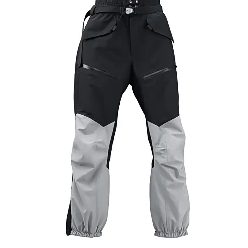 All-weather hard shell 3L outdoor functional ski laminated jacket trousers - กางเกงขายาว - วัสดุอื่นๆ สีดำ