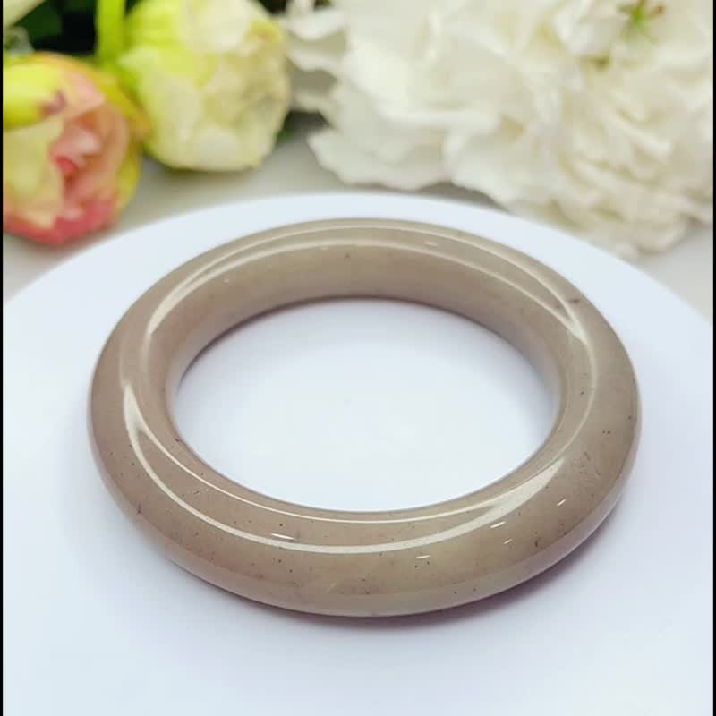 NO.91粉香芋豆沙色 內徑58MM 圈口 雅緻可人 佘太翠玉手鐲 圓鐲 - 手鍊/手環 - 玉石 多色