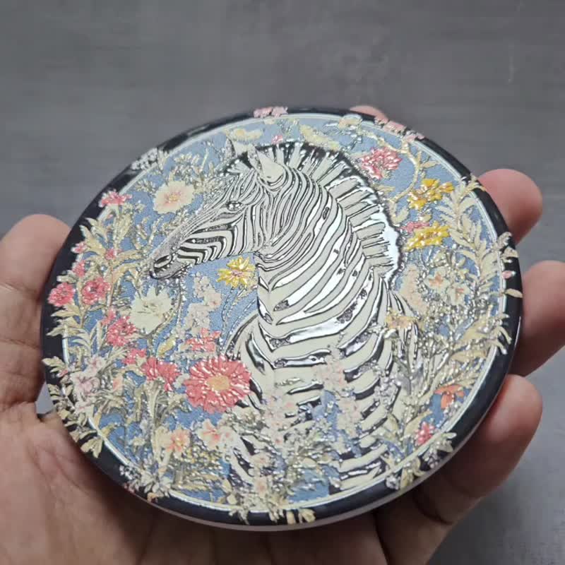 Zebra - Ceramic Coaster - Coasters - Pottery White