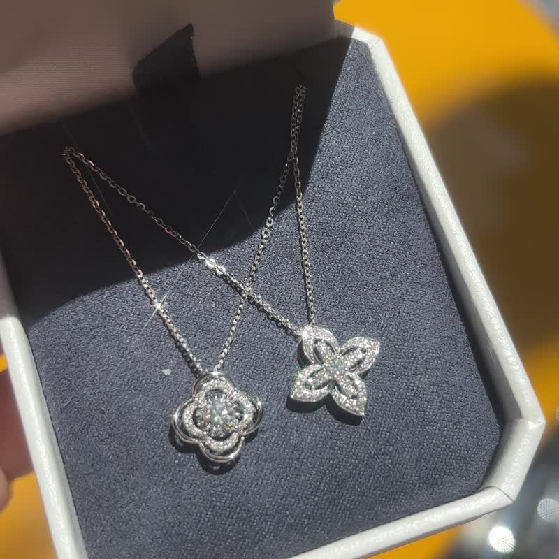 18k白金鑽石項鏈送禮精選 - 項鍊 - 鑽石 銀色