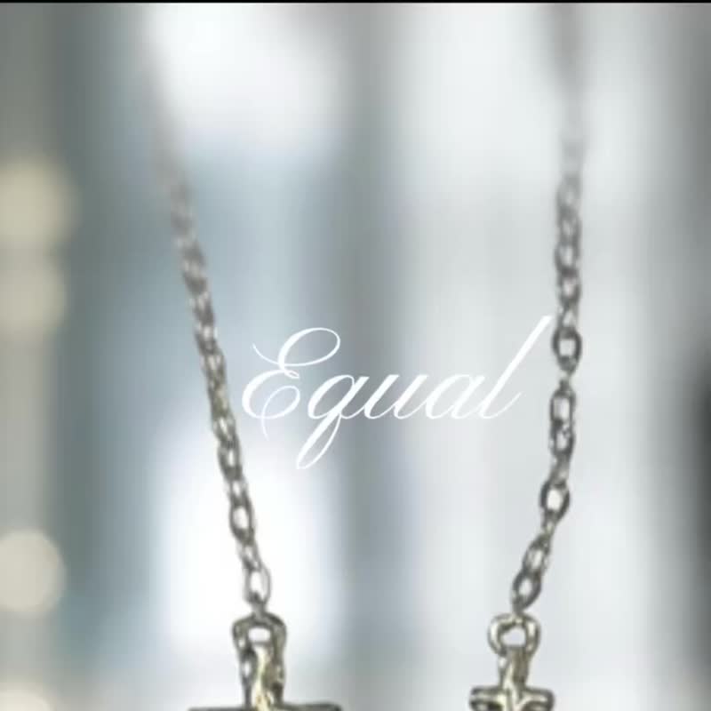 925純銀鍍18K金/修復十字架-銀 可洗澡女生情人節禮物禮盒手鍊B47 - 手鍊/手環 - 貴金屬 銀色