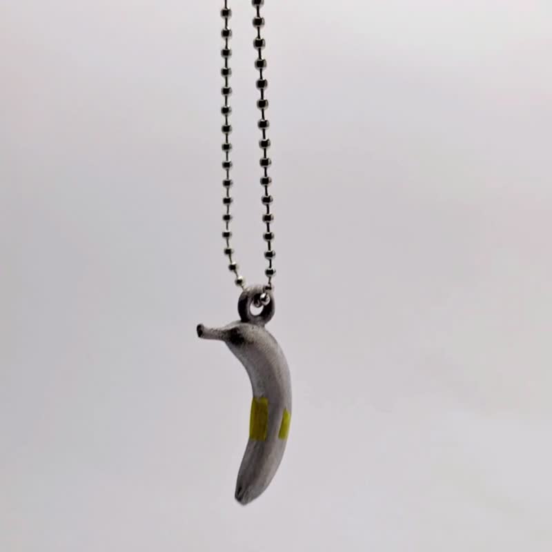 Metal steel banana necklace iron banana iron banana - Necklaces - Other Metals Transparent