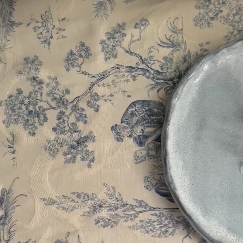 50027-獨特手作陶盤 22cm Unique hand built plate - 盤子/餐盤/盤架 - 陶 