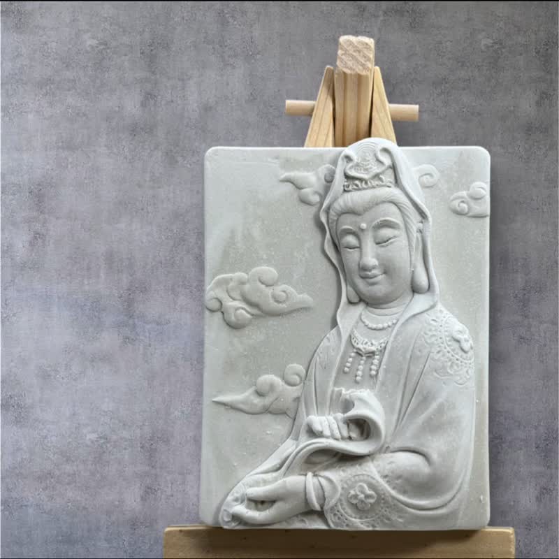 佛藝開運石 觀音泥藝 (十五) 禪風香氛擺件 淨化心靈的的選擇 - 香氛/精油/擴香 - 水泥 白色