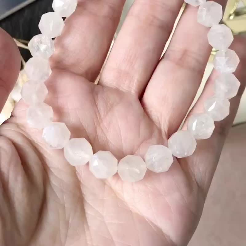 佛羅倫絲月亮 Starcut 水晶 月亮石 愛情運 星鑽 水晶 手鏈 手鍊 - 手鍊/手環 - 水晶 白色