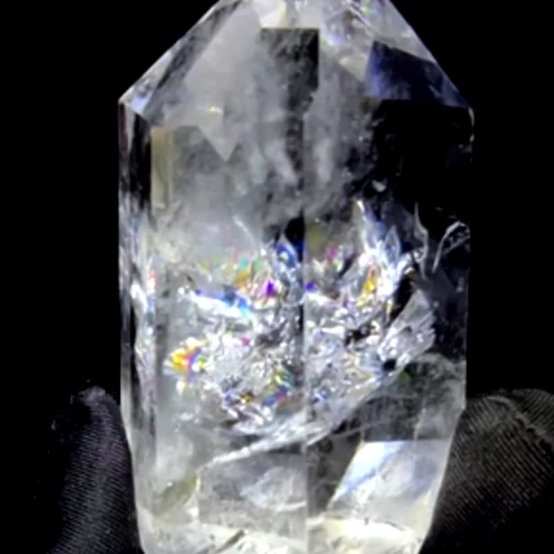 NO.22 稀有 艾希斯女神 水晶 大面彩虹光 白水晶柱 水晶柱  彩虹 - 擺飾/家飾品 - 水晶 多色