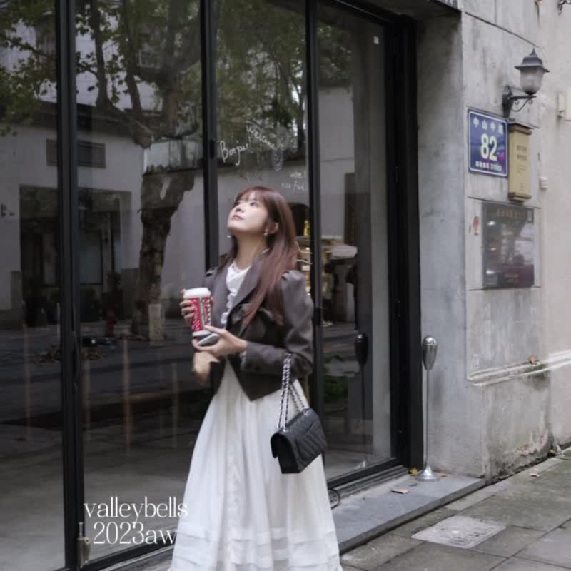 甜美西裝短外套蝴蝶結 手工製作 高級客製 韓國布料 - 西裝外套 - 棉．麻 白色