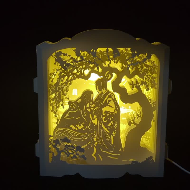 源氏物語- 梅B 紙雕燈飾藝品 - 木工/竹藝/紙雕 - 紙 白色