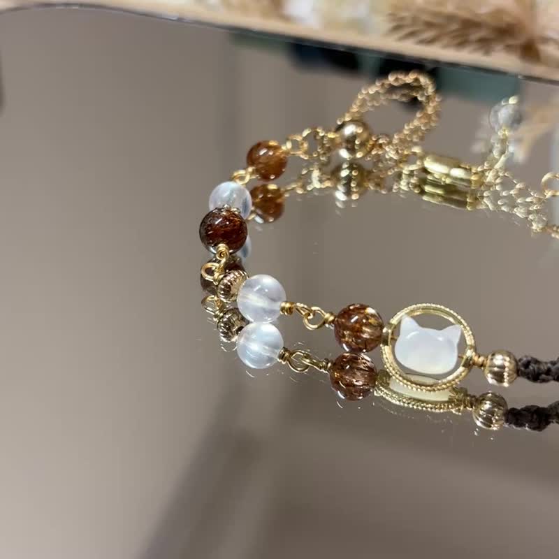 喵星人水晶半半手鍊_多種顏色 - 手鍊/手環 - 水晶 多色