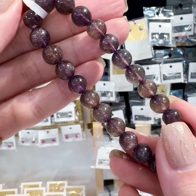 精品璀璨血滴菫青石 8mm17.90g帶彩麟光守財增加人緣開發靈性 - 手鍊/手環 - 水晶 紫色