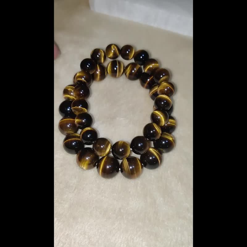 【訂製品】黃虎眼石 閃電眼 6-18mm 手串 手鍊 天然水晶 - 手鍊/手環 - 水晶 