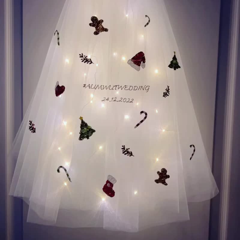 Sparkles Christmas (full) : Wedding bridal veil - 髮圈/髮夾 - 繡線 