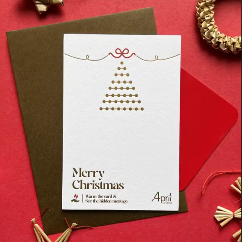 Handwritten Warm Card-Temperature Sensitive Christmas Card (Type A Christmas Tree) - Cards & Postcards - Paper 