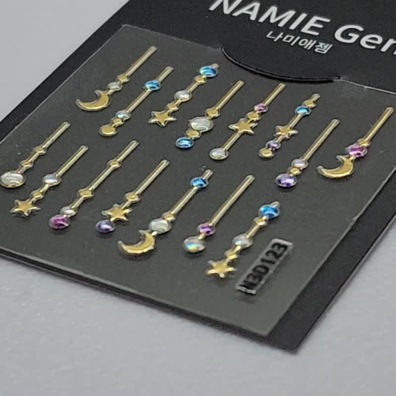 SS23【專業用】NAMIE Gem 美甲裝飾藝術貼紙 3D 123 - 指甲油/指甲貼 - 樹脂 金色