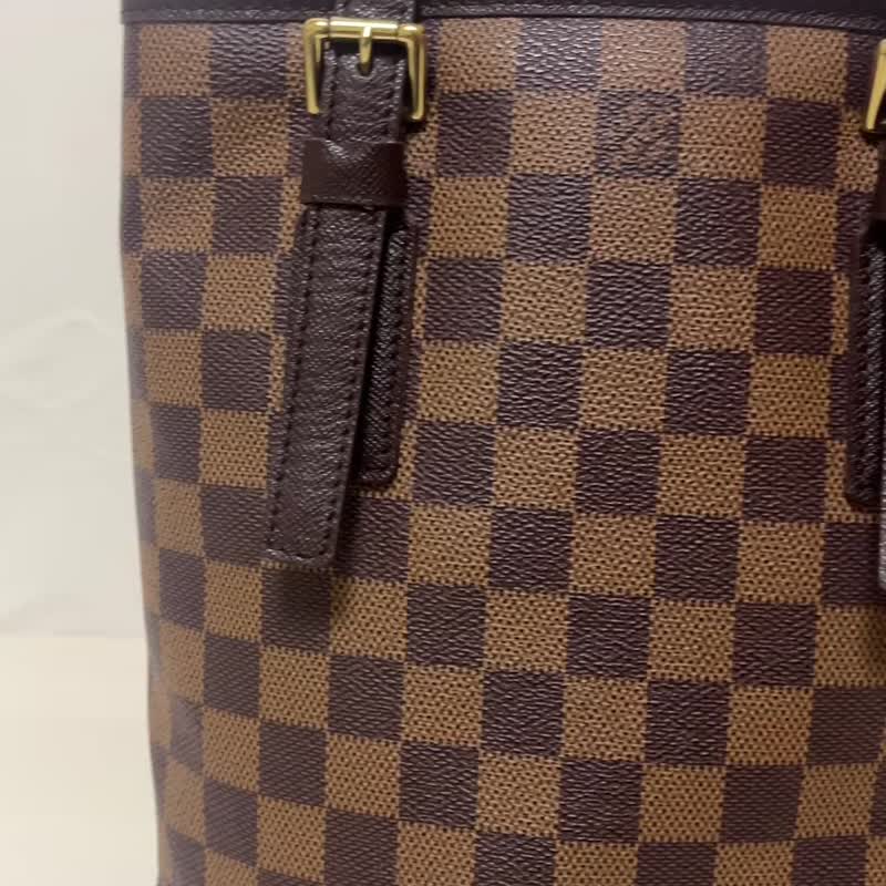 本物 Louis Vuitton ルイヴィトン マレ バケット トートバッグ ダミエ ポーチ付き N42240 中古 - 手提包/手提袋 - 其他材質 咖啡色
