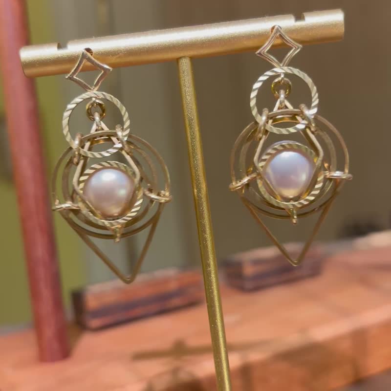 淡水珍珠耳環 一對 埃及 型格 個性 日常配搭 女友禮物 聖誕禮物 - 耳環/耳夾/耳骨夾 - 半寶石 灰色