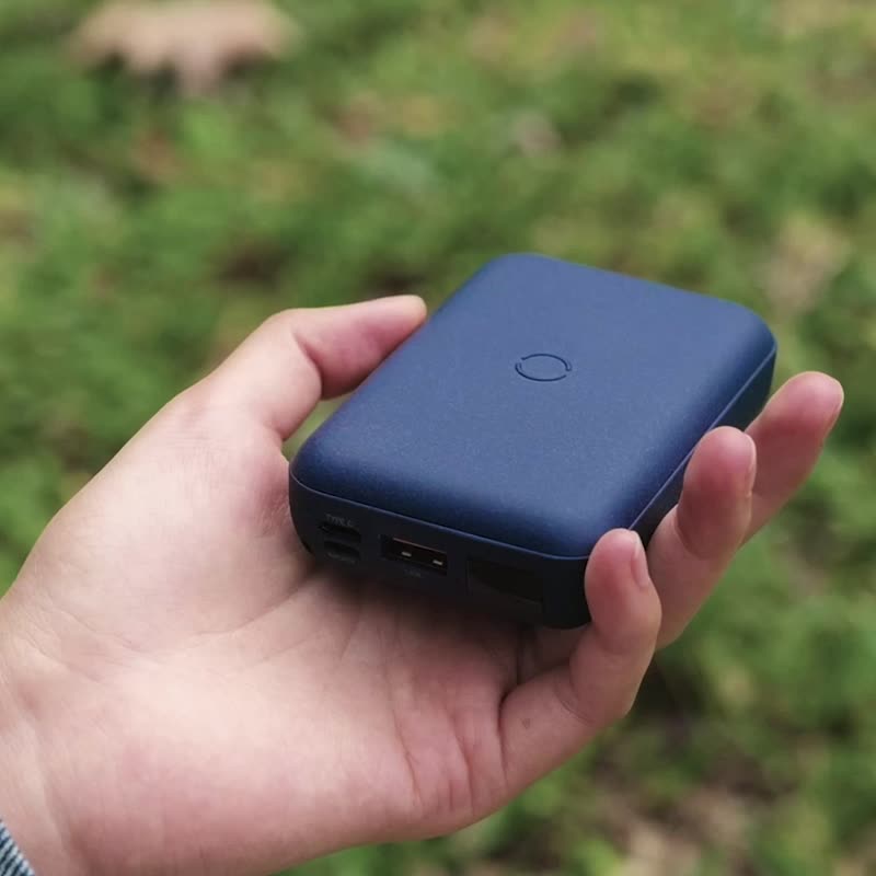 HydeAir 無線快充帶支架螢幕行動電源10000mAH-藍色 - 行動電源/充電線 - 其他材質 藍色