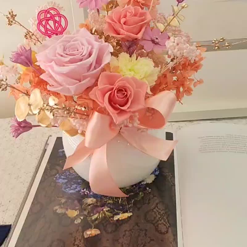 少女心   球型永生桌花  直徑 25 cm - 乾花/永生花 - 植物．花 粉紅色