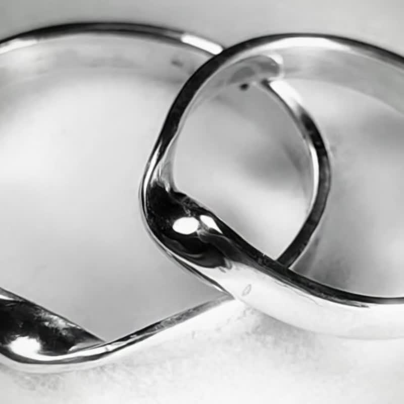 【Captain Flint手作銀飾】無盡之環 莫比烏斯925純銀戒指 MIT - 戒指 - 純銀 銀色