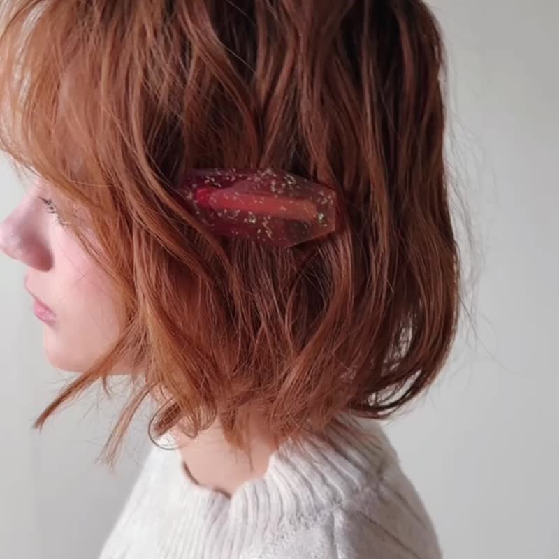 CRUSH | Amber Candy * Planet Geometric Acrylic Gradient Japanese Style - เครื่องประดับผม - ทองแดงทองเหลือง หลากหลายสี