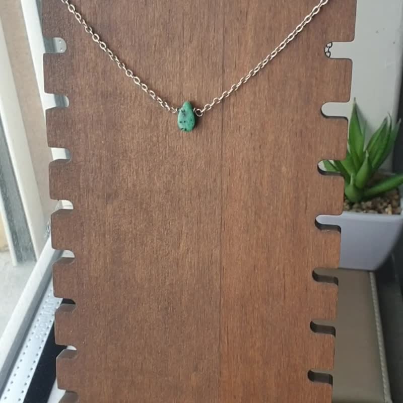 Ruby Zoisite Teardrop Necklace, 925 silver, boho, Aries gem, Christmas gift - 項鍊 - 寶石 綠色