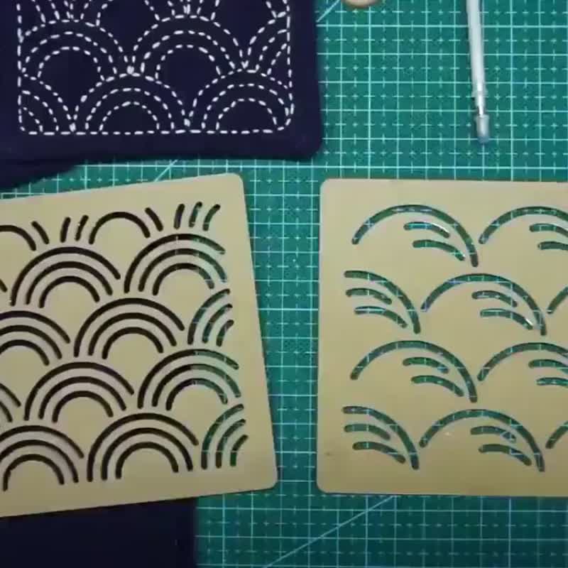 Sashiko Stencil by Acrylic  Fan-Shaped - Sashiko Embroidery Pattern -  Quilting - Shop THEALESE Other - Pinkoi