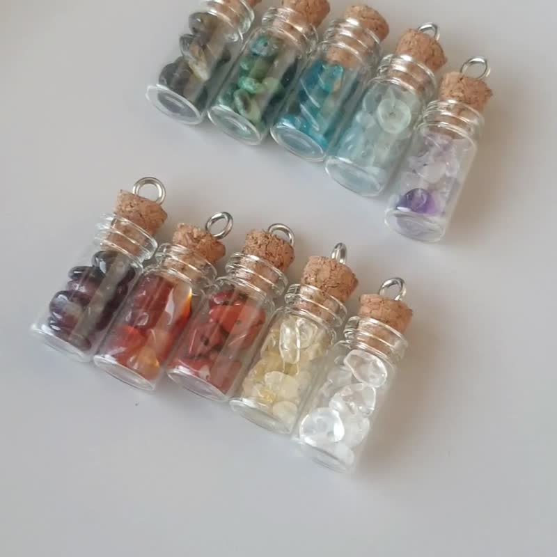 Glass bottles of crystals, Set of 10 pcs, April Birthstones, Aries crystal Gift - อื่นๆ - เครื่องเพชรพลอย หลากหลายสี