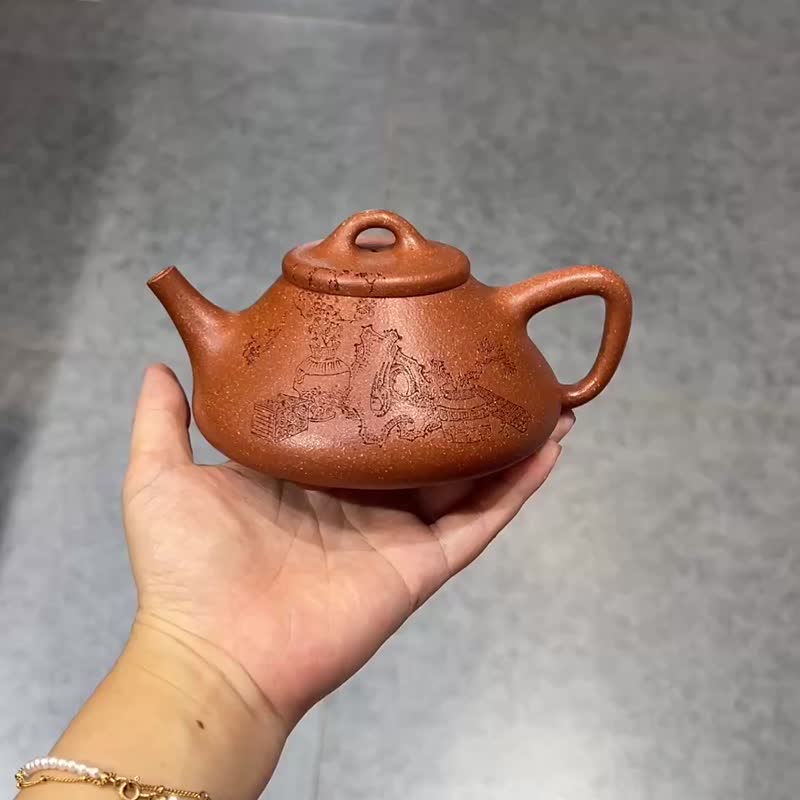 子冶石瓢 全手工 實力派張秋云作品容量300cc降坡泥摹傳統子冶之 - 茶壺/茶杯/茶具 - 陶 