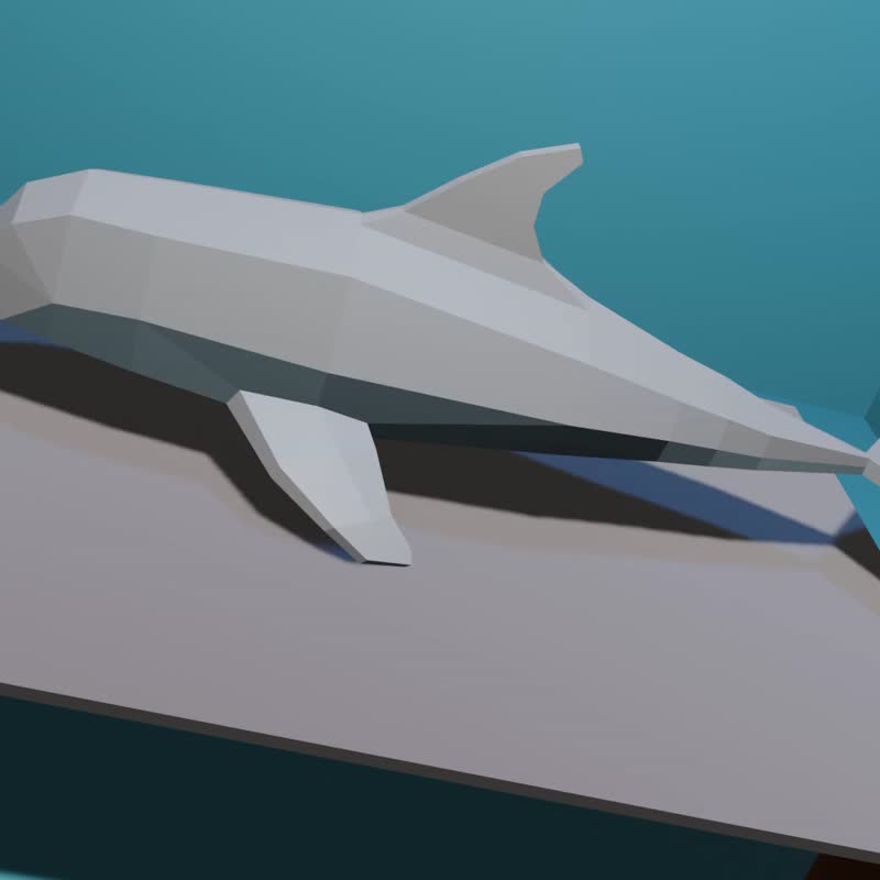 Dolphin, lowpoly object, 3d model paper craft - 其他數位設計 - 其他材質 