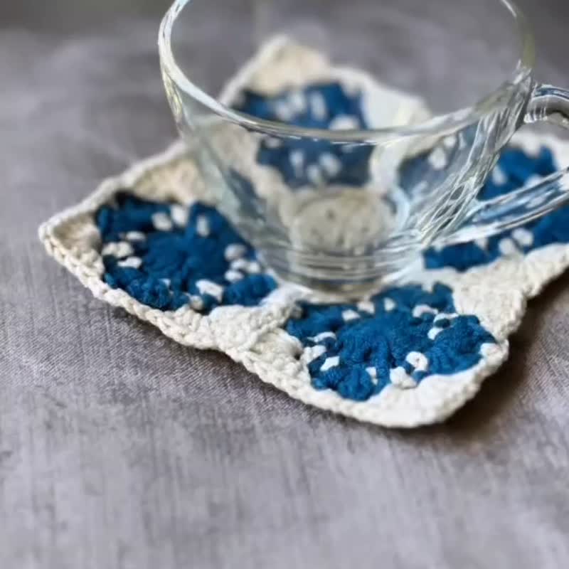Pear design new product blue and white porcelain cup and plate mat photo props Christmas gift - ผ้ารองโต๊ะ/ของตกแต่ง - ผ้าฝ้าย/ผ้าลินิน 