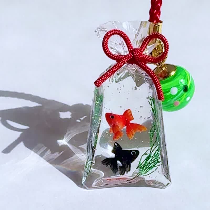 Made to order Festival goldfish bag　Japanese style key chain　miniature - Charms - Resin 