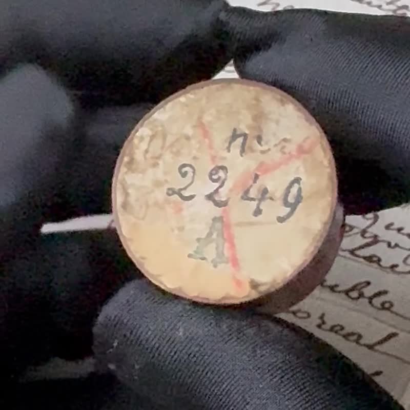 50767-罕見法國古董袖珍羅盤含原盒 - 居家收納/收納盒/儲物盒 - 銅/黃銅 