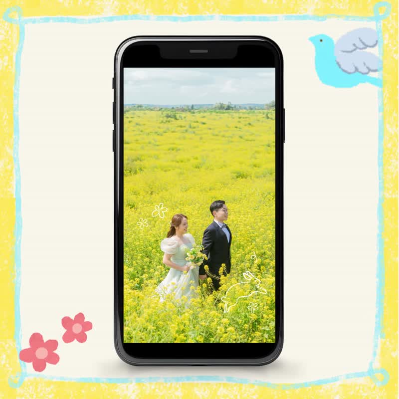 【客製】動態電子喜帖-韓式小清新 出席統計 婚照 電子檔 接急單 - 電子喜帖/賀卡/邀請函 - 其他材質 