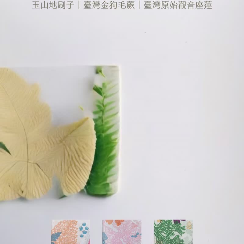 蕨色陶瓷杯墊-臺灣金狗毛蕨|吸水 隔熱 送禮 情人 婚禮 新春 年節 - 杯墊 - 陶 黃色
