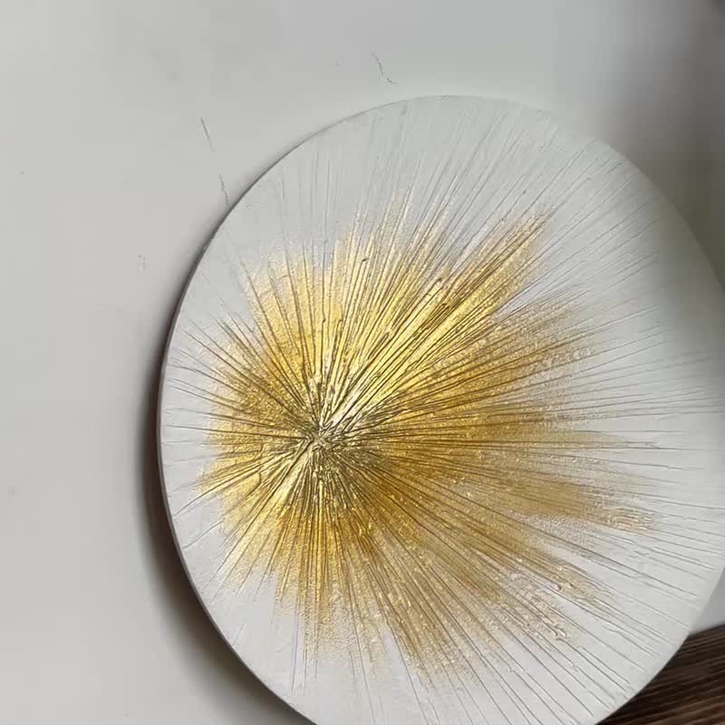 Golden round wall decor, Pan on the wall, Golden wall decoration - 海報/掛畫/掛布 - 其他材質 金色
