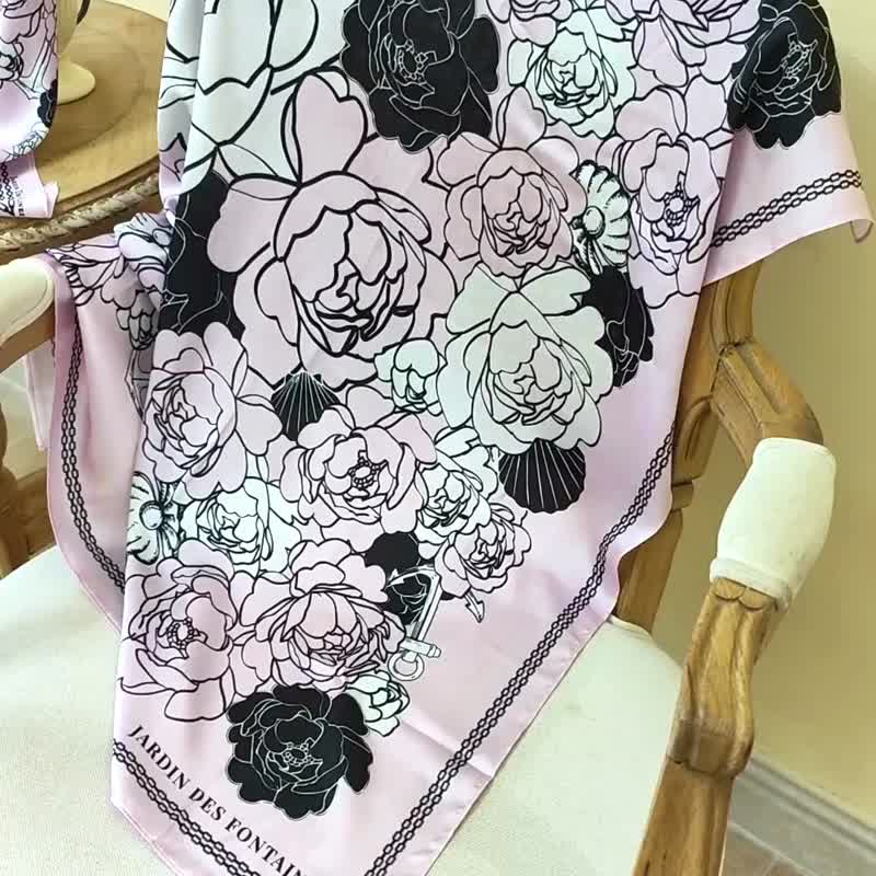 Classy and Fabulous 柔滑絲巾 (90厘米) (原創設計,防皺,可機) - 絲巾 - 聚酯纖維 粉紅色