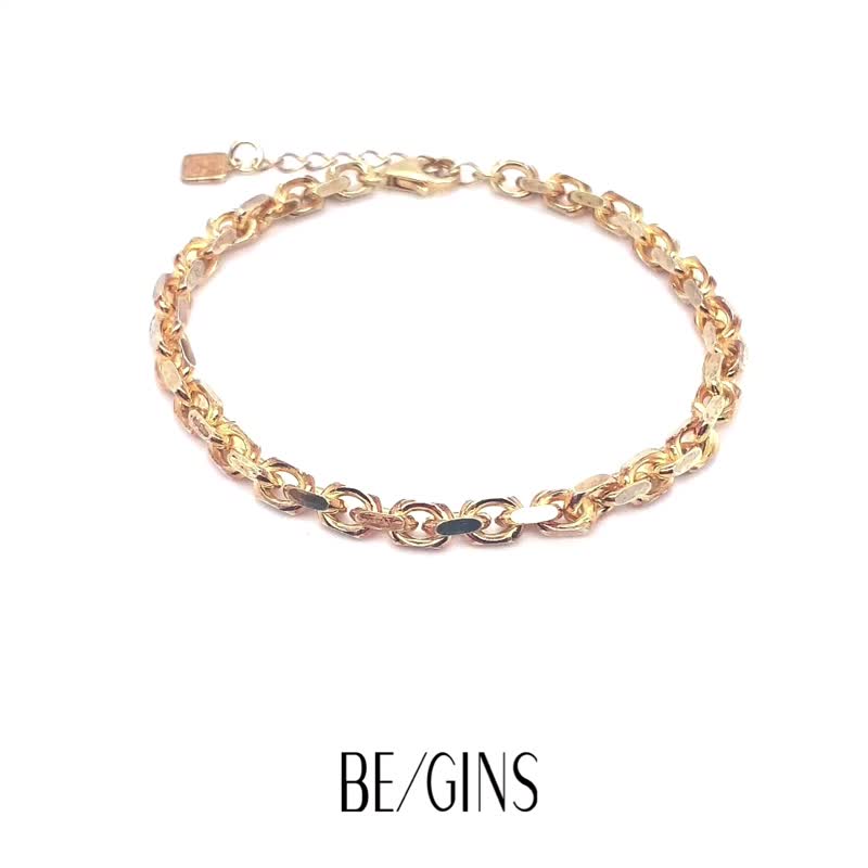 LA LIGNE ANKER CHAIN SOLID BRACELET - 手鍊/手環 - 純銀 金色