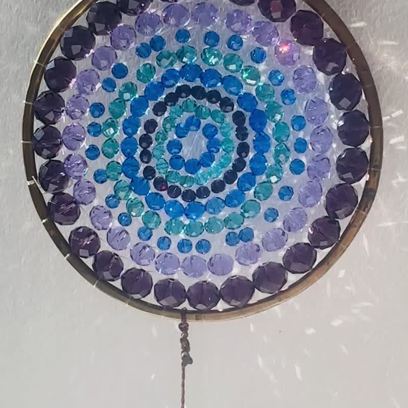 Light Healing Violet skyblue color Mandala Light Suncatcher - Other - Copper & Brass Purple