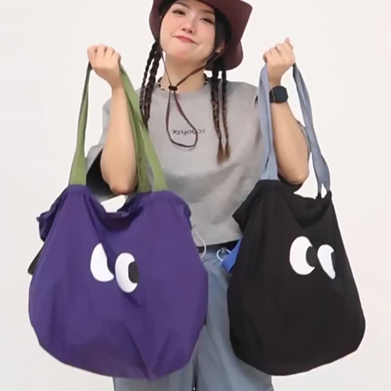 Simple style color matching shoulder bag water-repellent commuter tote bag - กระเป๋าแมสเซนเจอร์ - วัสดุอื่นๆ 