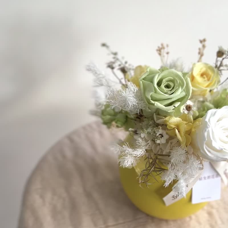 [Eternal Rose Potted Flowers]•Valentine's Day Gift/Birthday Gift/Eternal Flower/Eternal Rose - Dried Flowers & Bouquets - Plants & Flowers Yellow