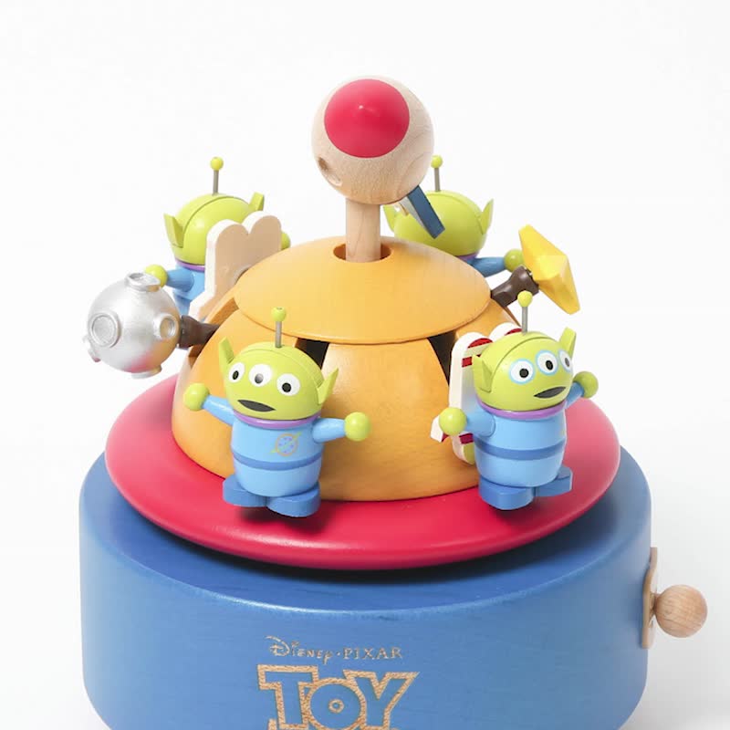 【Toy Story Alien】Double Around Up and Down Music Box | Wooderful life - ของวางตกแต่ง - ไม้ หลากหลายสี