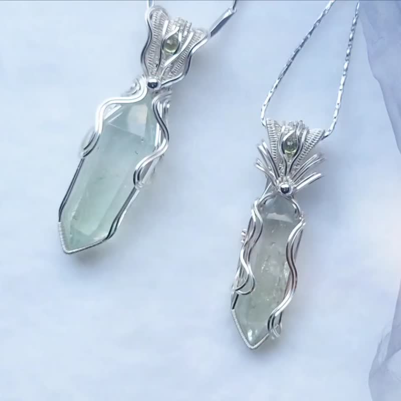 【In a dream】Natural cordierite pendant/good luck and wealth/New Year gift - สร้อยคอ - คริสตัล 