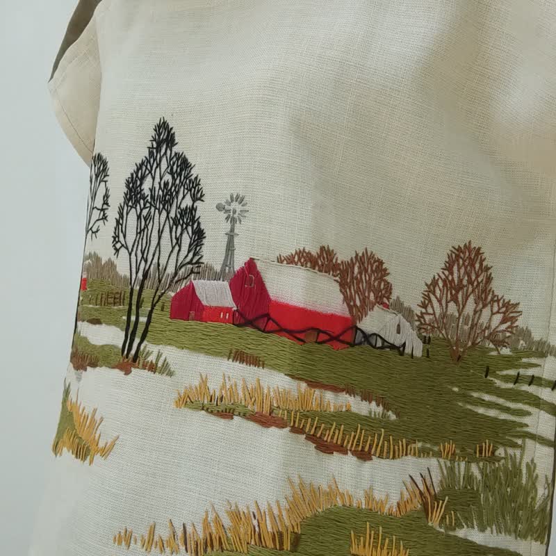 Green Huipil Shirt - 手工刺繡亞麻襯衫 - 女上衣/長袖上衣 - 棉．麻 多色