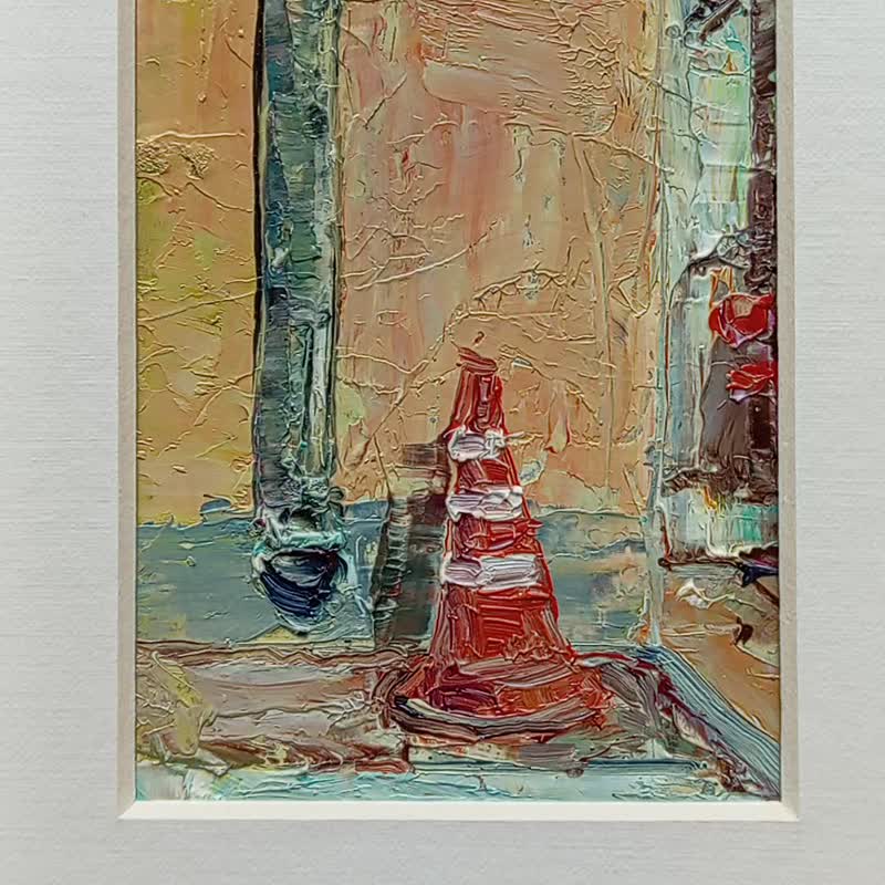 ACEO Original Art Oil Painting Cityscape. Collectible Miniature 2.5x3.5 inch - 壁貼/牆壁裝飾 - 紙 多色