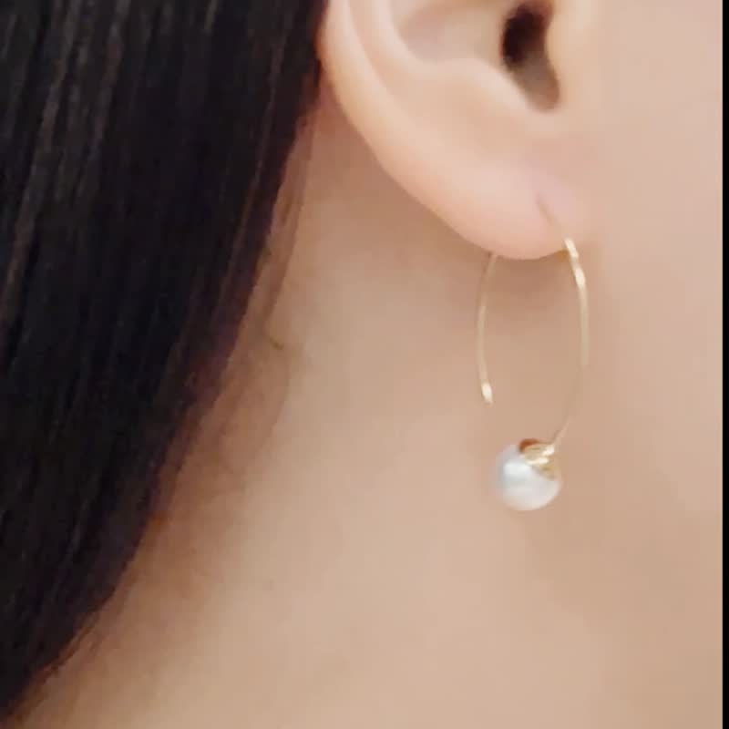 14K gold hook type 316 medical steel earrings/pearl earrings Stainless Steel earrings light jewelry ear hooks - Earrings & Clip-ons - Stainless Steel Gold