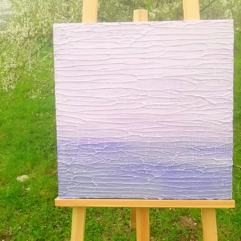 Abstract original painting in light colors from the artist, lavender morning - Wall Décor - Acrylic Purple